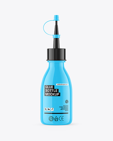 Glossy Glue Bottle Mockup
