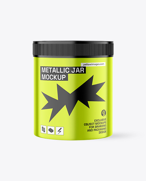 Metallic Storage Jar Mockup