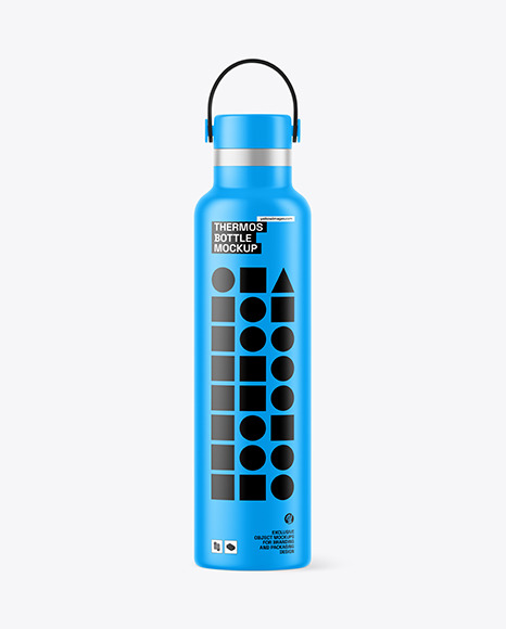 Matte Thermos Bottle Mockup