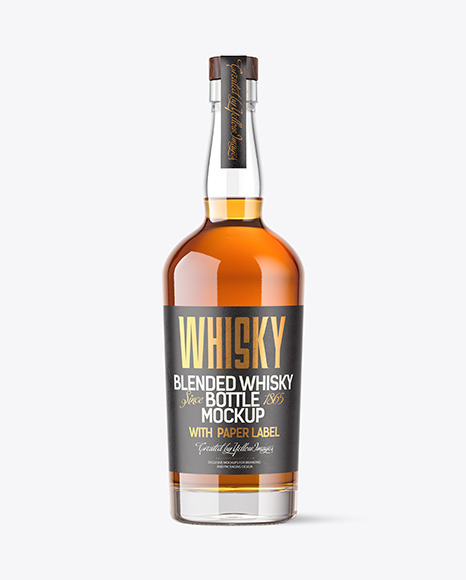 Clear Glass Whisky Bottle Mockup