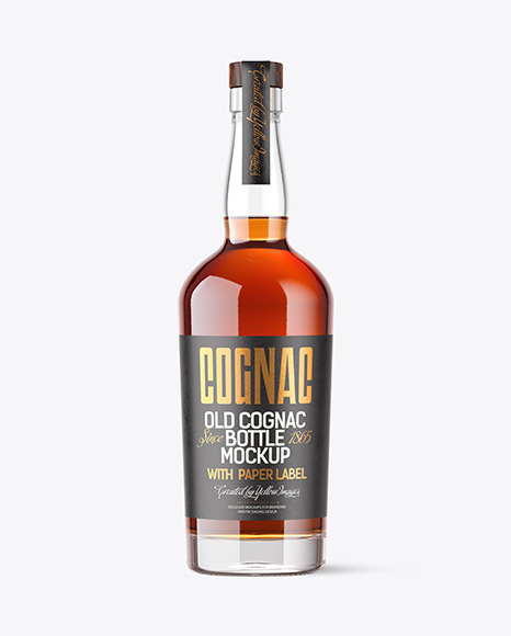 Clear Glass Cognac Bottle Mockup