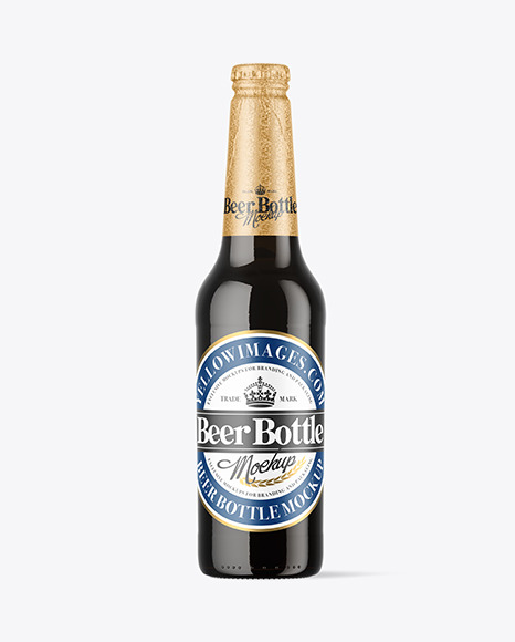 Beer Bottle with foil Mockup