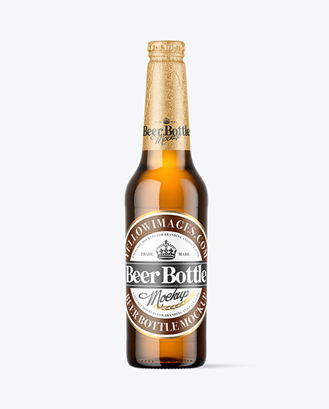 Beer Bottle with foil Mockup