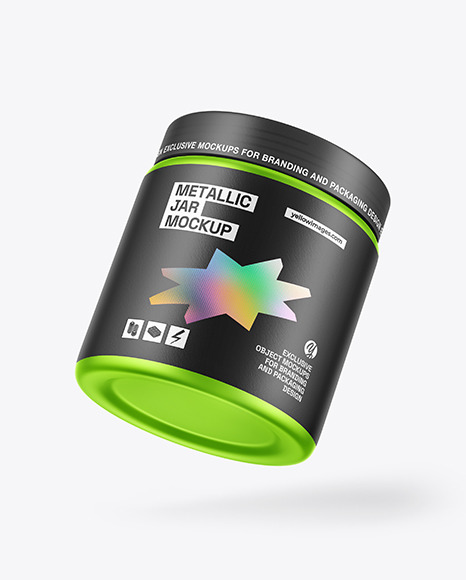 Metallized Plastic Jar Mockup