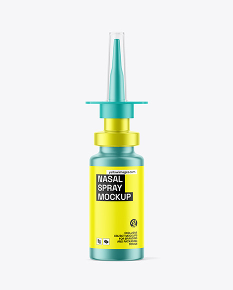 Metallic Nasal Spray Bottle Mockup