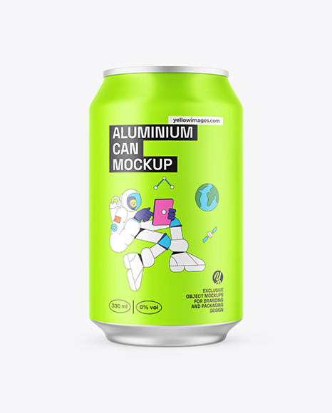 330ml Classic Can With Matte Finish Mockup