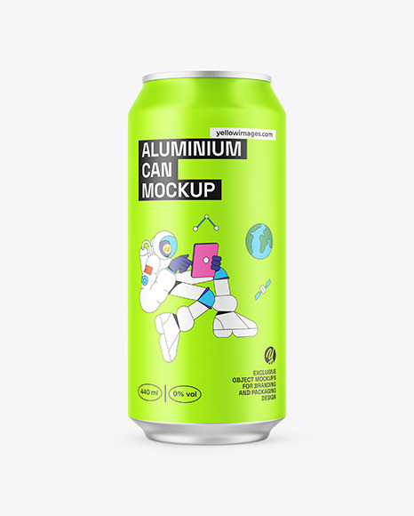 440ml Classic Can With Matte Finish Mockup