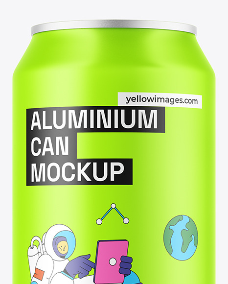 440ml Matte Drink Can Mockup