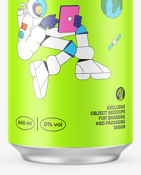 440ml Matte Drink Can Mockup