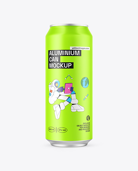 500ml Classic Can With Matte Finish Mockup