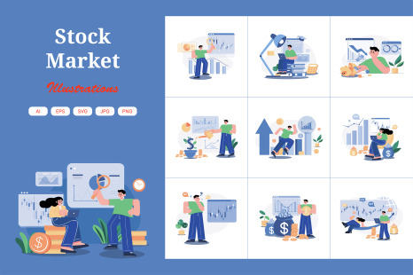 M493_Stock Market Illustration Pack