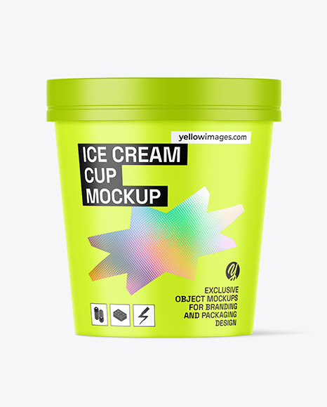 Matte Ice Cream Cup Mockup