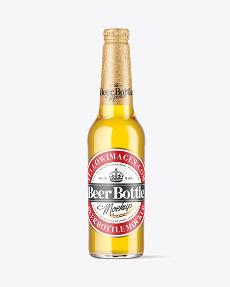 Beer Bottle with foil Mockup