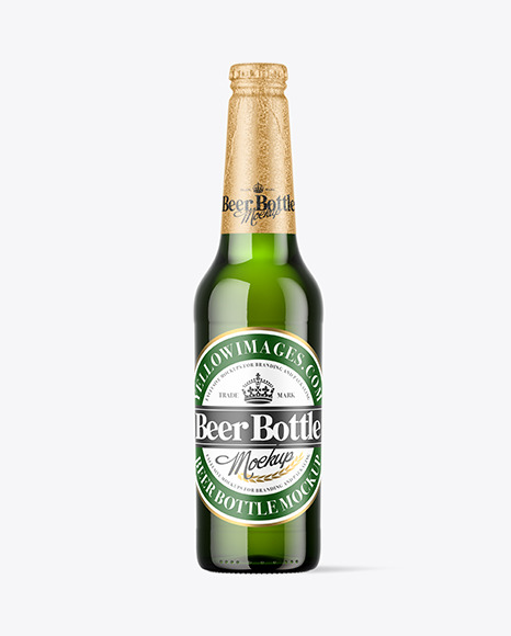 Beer Bottle with foil Mockup
