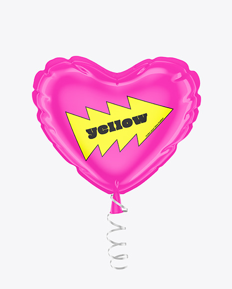 Glossy Heart Balloon Mockup