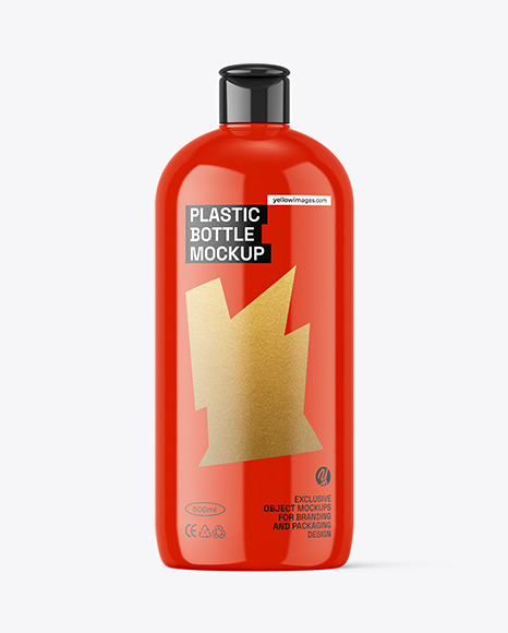 Glossy Plastic Bottle Mockup