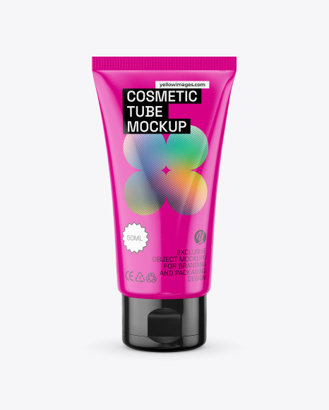 Glossy Cosmetic Tube Mockup