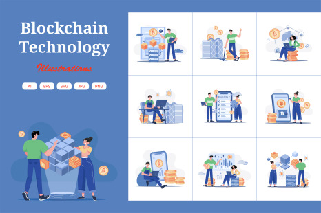 M503_Blockchain Technology Illustration Pack