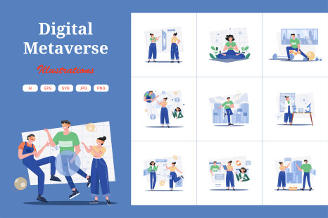 M504_Digital Metaverse Illustration Pack