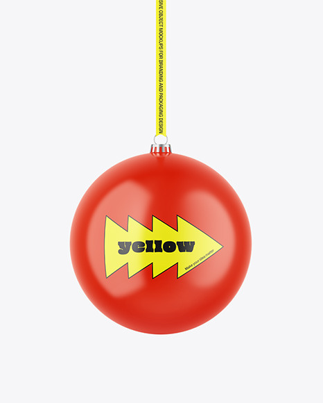 Glossy Christmas Ball Mockup
