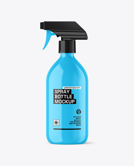 Glossy Spray Bottle Mockup