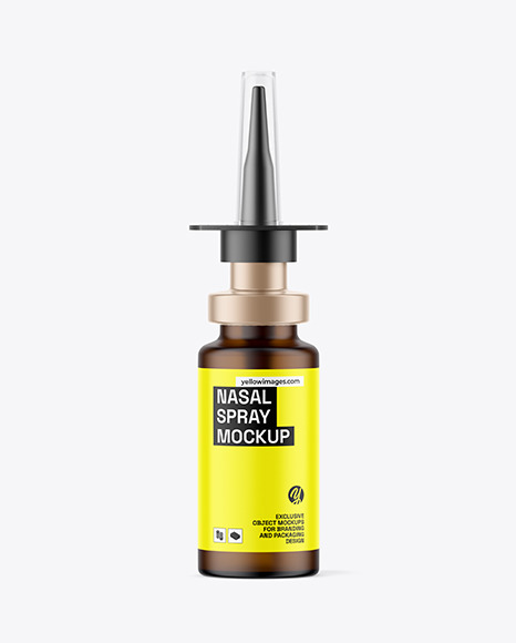 Forsted Amber Glass Nasal Spray Bottle Mockup