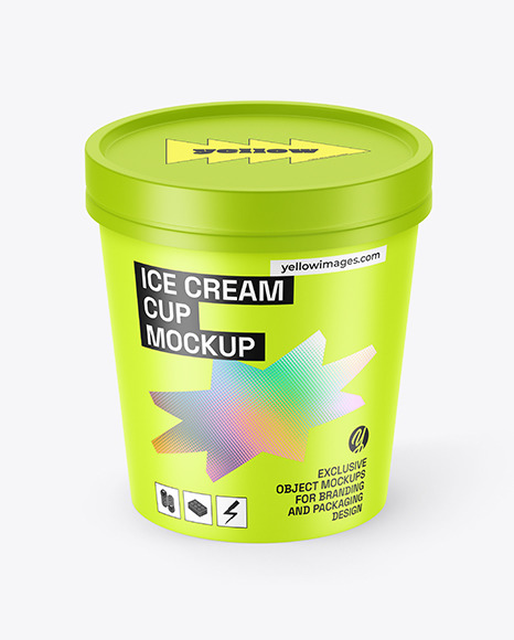 Matte Ice Cream Cup Mockup
