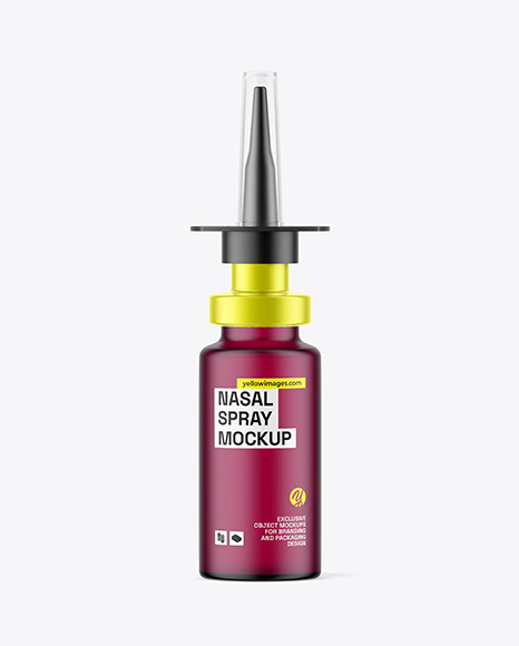 Colored Forsted Glass Nasal Spray Bottle Mockup