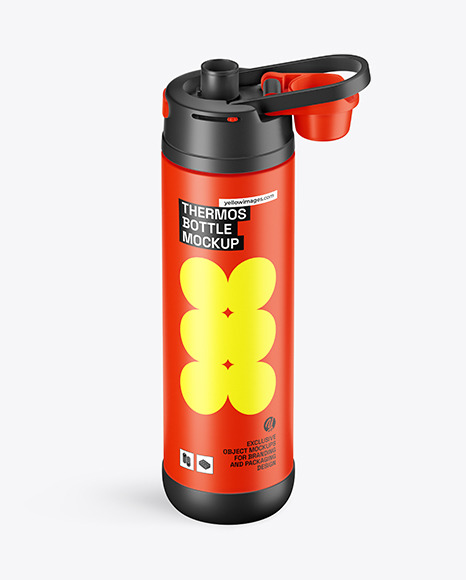 Matte Thermos Bottle Mockup