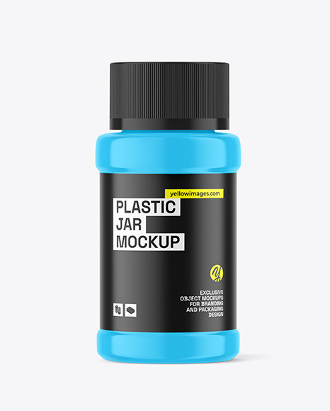 Glossy Plastic Jar Mockup
