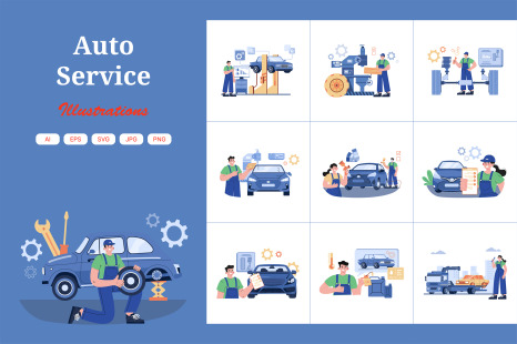 M475_Car Service Illustrations