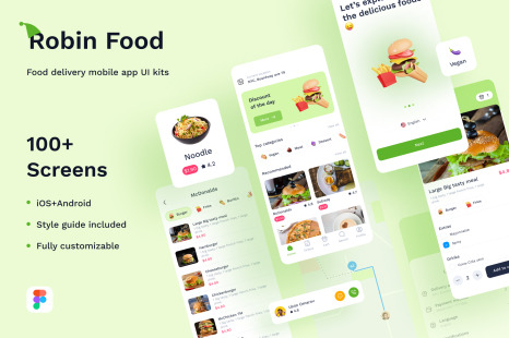 Robin Food - Food delivery mobile app UI kits