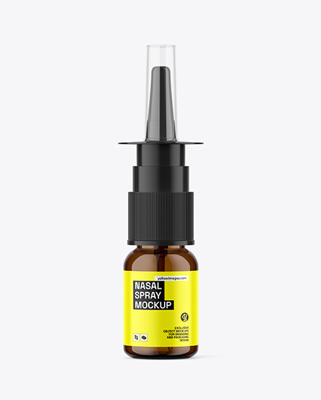 Amber Glass Nasal Spray Bottle Mockup