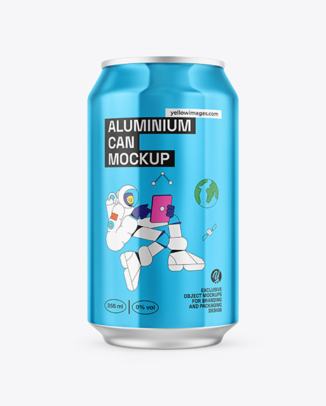 355ml Classic Can With Metallic Finish Mockup