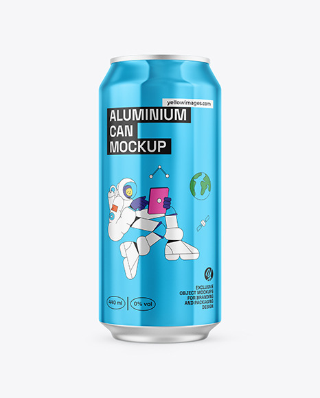 440ml Classic Can With Metallic Finish Mockup