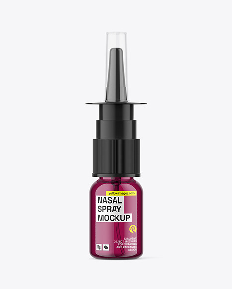 Colored Glass Nasal Spray Bottle Mockup