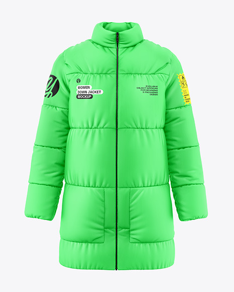 Woman&#039;s Oversize Down Jacket Mockup - Front View