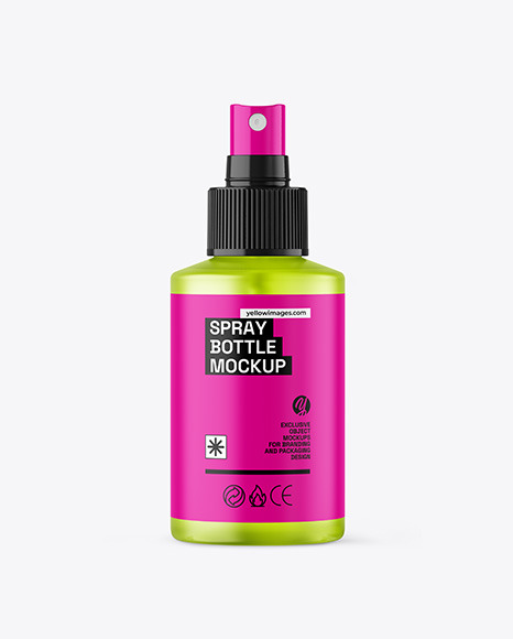 Frosted Plastic Spray Bottle Mockup