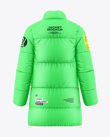Woman&#039;s Oversize Down Jacket Mockup  - Back View