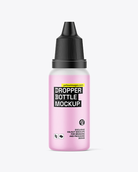 Matte Transparent Plastic Dropper Bottle Mockup
