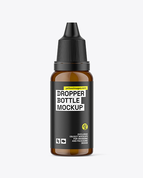 Amber Glass Dropper Bottle Mockup