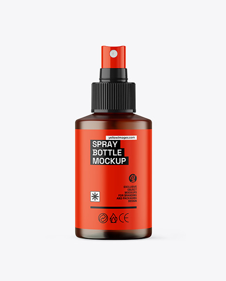 Frosted Amber Spray Bottle Mockup