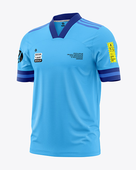 Soccer T-Shirt Mockup - Half Side View