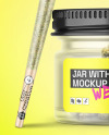 Frosted Glass Jar w/ Weed Joint Mockup
