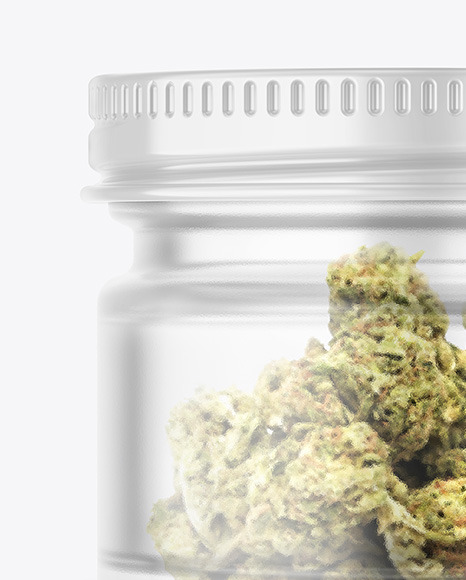 Frosted Glass Jar w/ Weed Joint Mockup