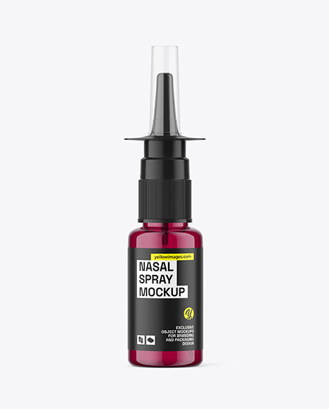 Colored Glass Nasal Spray Bottle Mockup