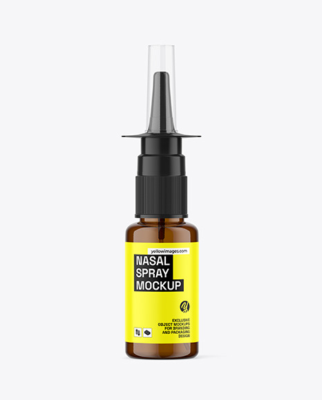 Amber Glass Nasal Spray Bottle Mockup