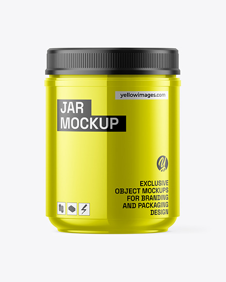 Glossy Metallic Jar Mockup