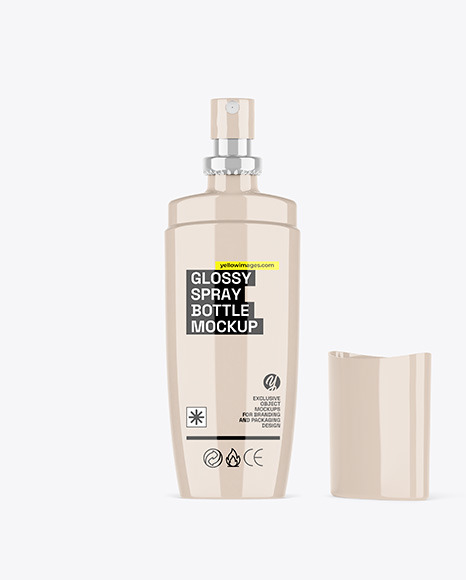 Glossy Spray Bottle Mockup