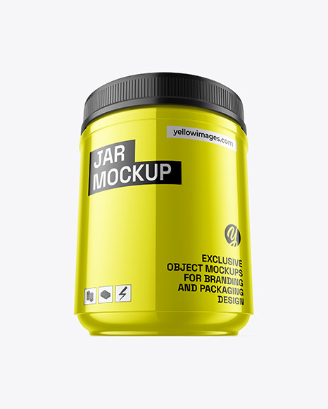 Glossy Metallic Jar Mockup